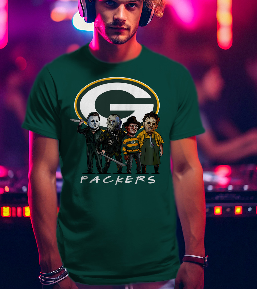 Green Bay Packers Halloween Horror Characters Squad T-Shirt
