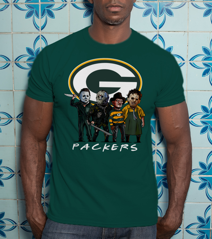 Green Bay Packers Halloween Horror Characters Squad T-Shirt