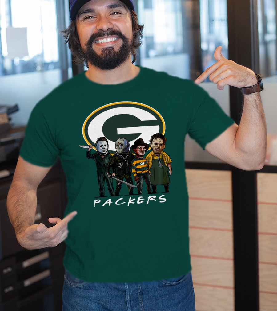 Green Bay Packers Halloween Horror Characters Squad T-Shirt