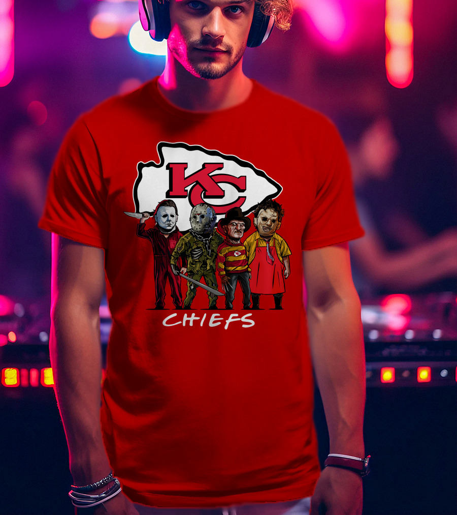 Kansas City Chiefs Halloween Slasher Squad Horror Team T-Shirt