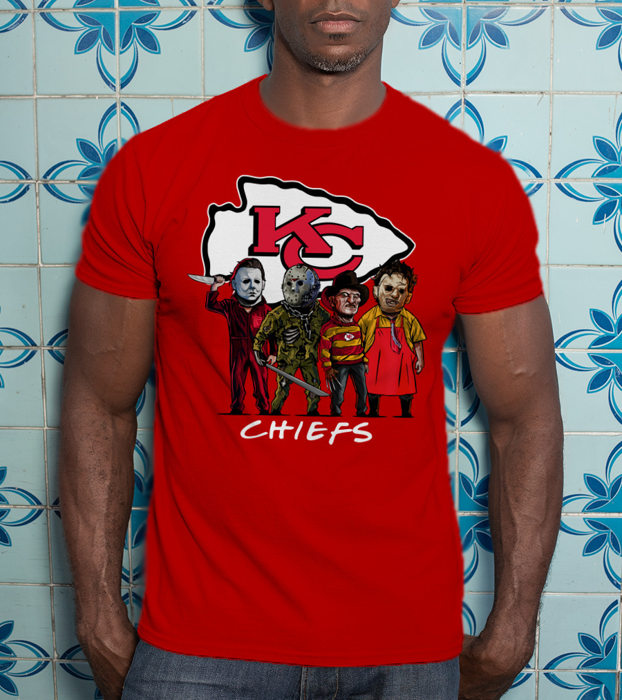 Kansas City Chiefs Halloween Slasher Squad Horror Team T-Shirt