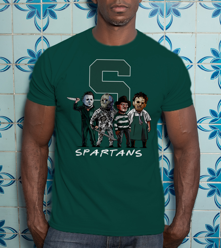 Halloween Slasher Squad Michigan State Spartans Monsters T-Shirt