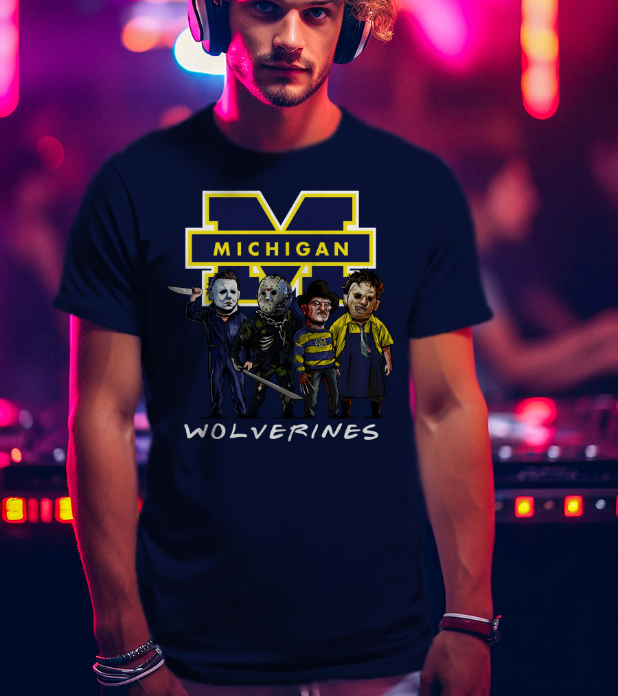 Michigan Wolverines Halloween Slasher Squad Icons M T-Shirt