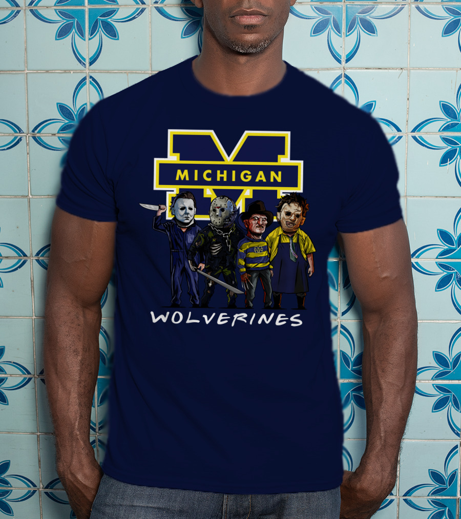 Michigan Wolverines Halloween Slasher Squad Icons M T-Shirt