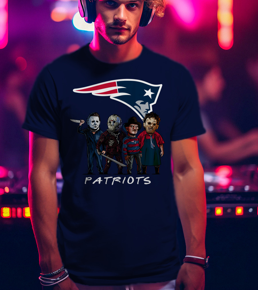 New England Patriots Halloween Horror Slasher Squad Team T-Shirt