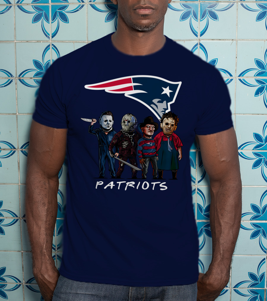 New England Patriots Halloween Horror Slasher Squad Team T-Shirt