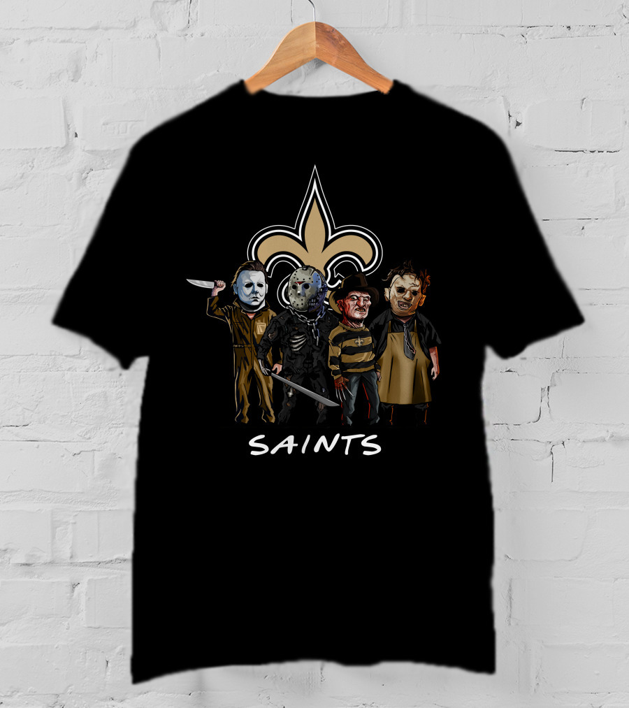 New Orleans Saints Halloween Slasher Squad Character Mashup T-Shirt