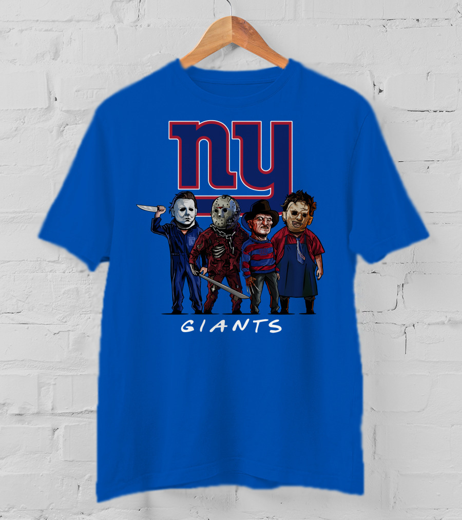 New York Giants Halloween Slasher Squad With Iconic Horror Characters T-Shirt