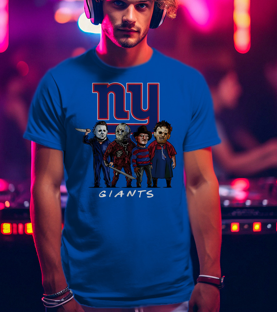 New York Giants Halloween Slasher Squad With Iconic Horror Characters T-Shirt