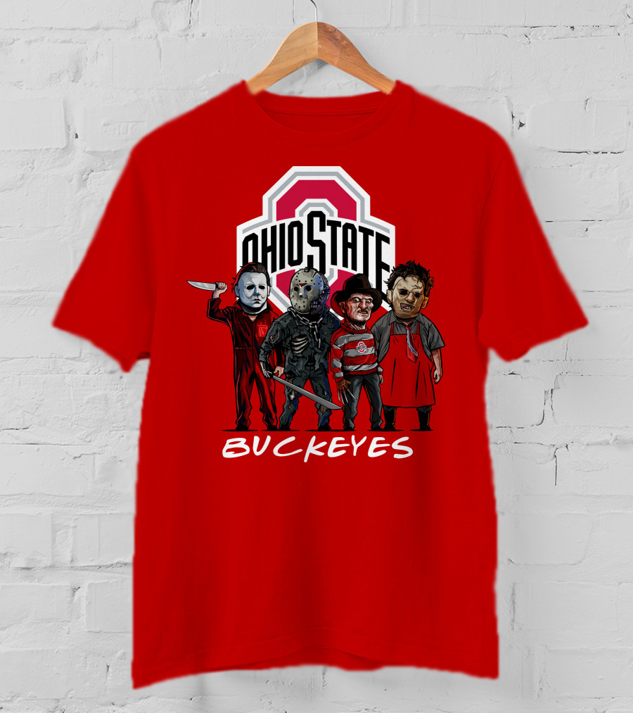 Ohio State Buckeyes Halloween The Slasher Squad Teams Horror Icons T-Shirt