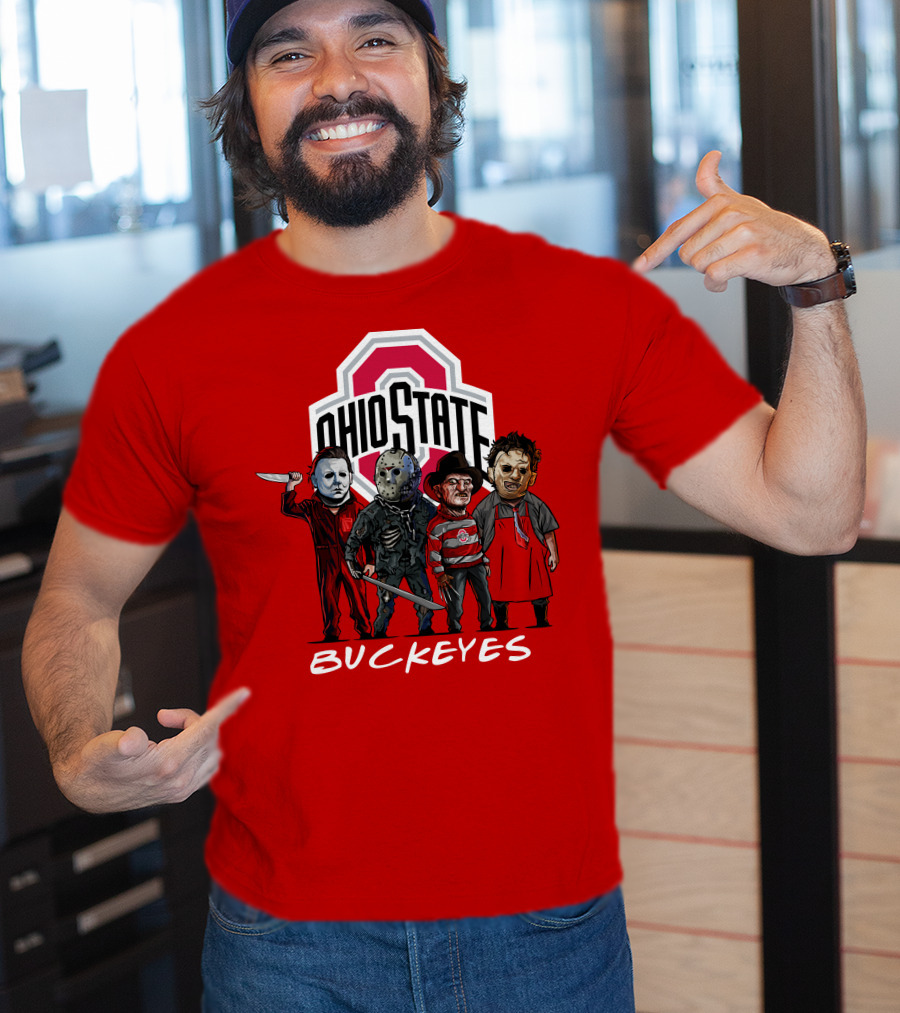 Ohio State Buckeyes Halloween The Slasher Squad Teams Horror Icons T-Shirt