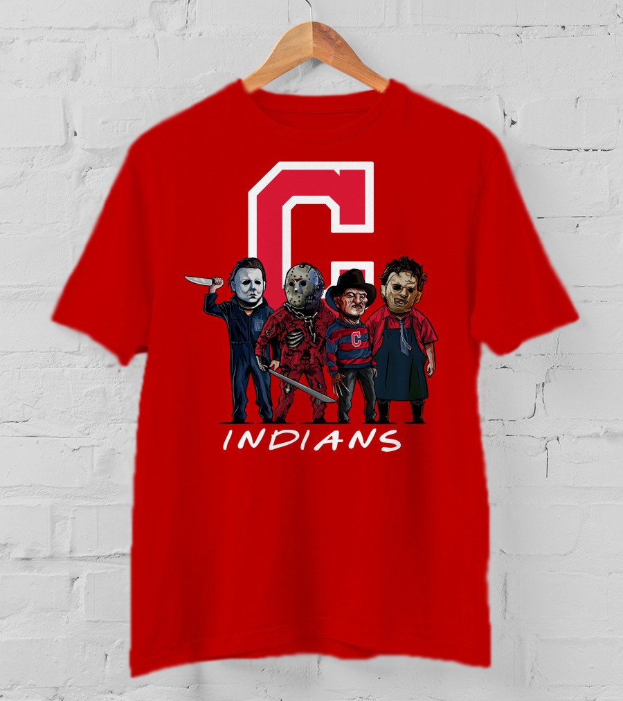 Cleveland Indians Halloween Horror Icons Slashers Crossover T-Shirt