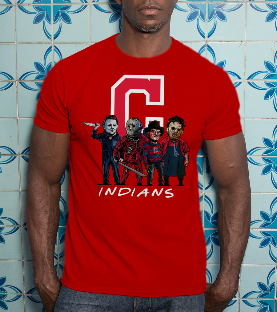 Cleveland Indians Halloween Horror Icons Slashers Crossover T-Shirt