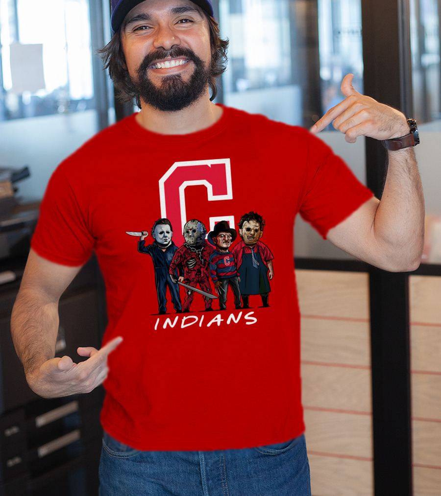 Cleveland Indians Halloween Horror Icons Slashers Crossover T-Shirt
