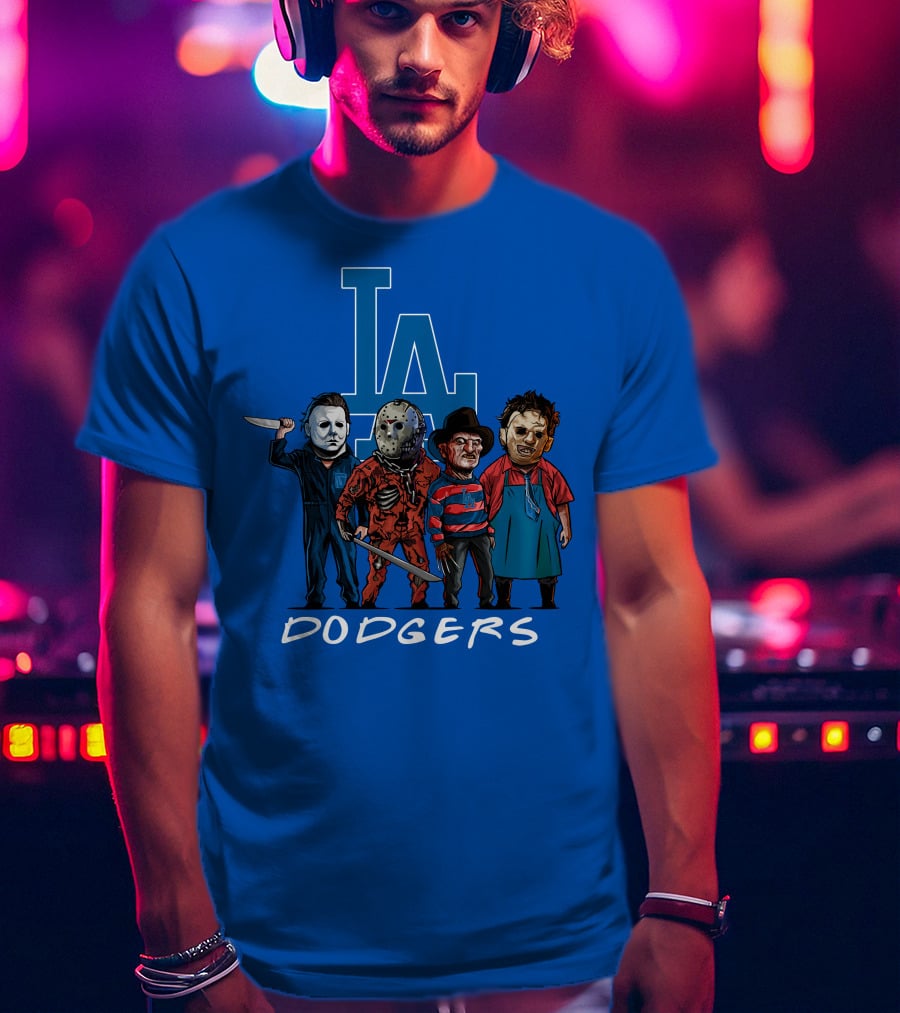 Los Angeles Dodgers Halloween Horror Icons Team T-Shirt