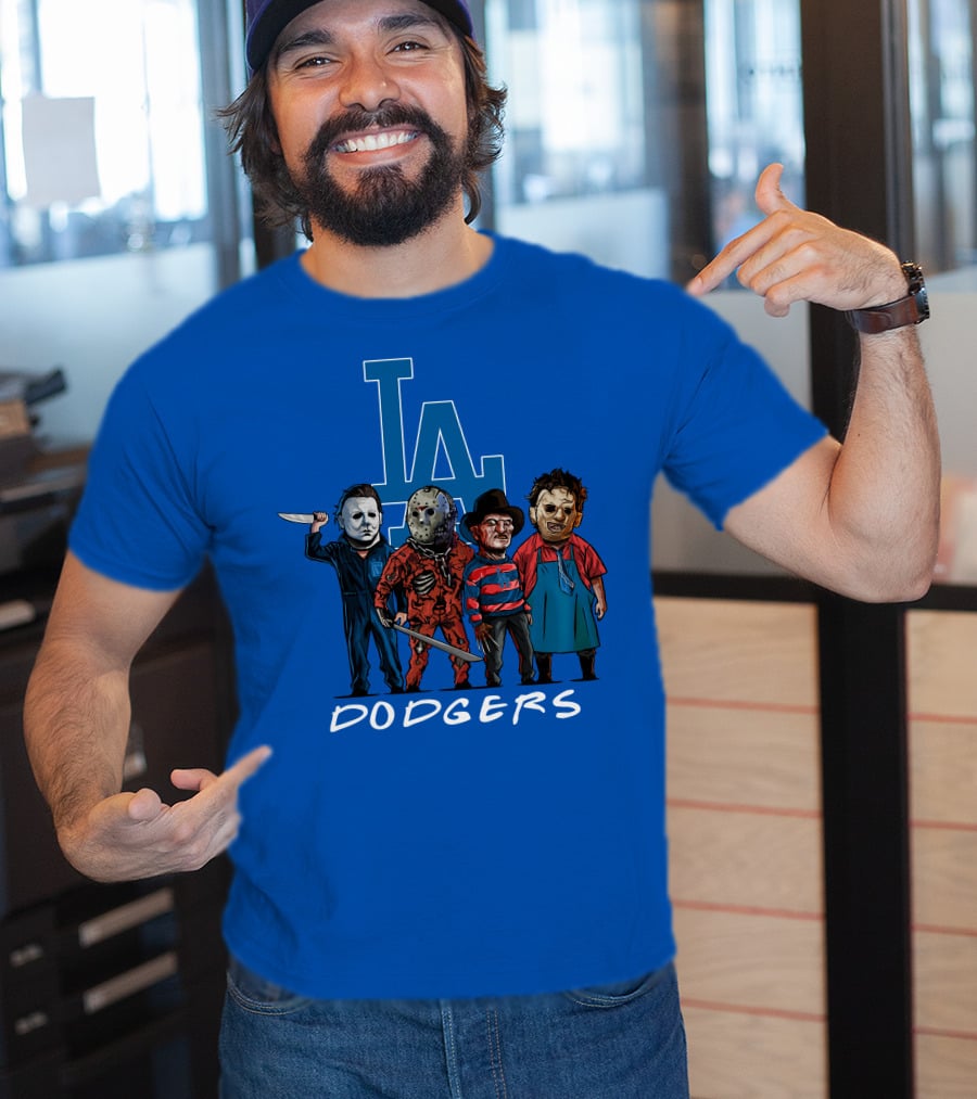 Los Angeles Dodgers Halloween Horror Icons Team T-Shirt