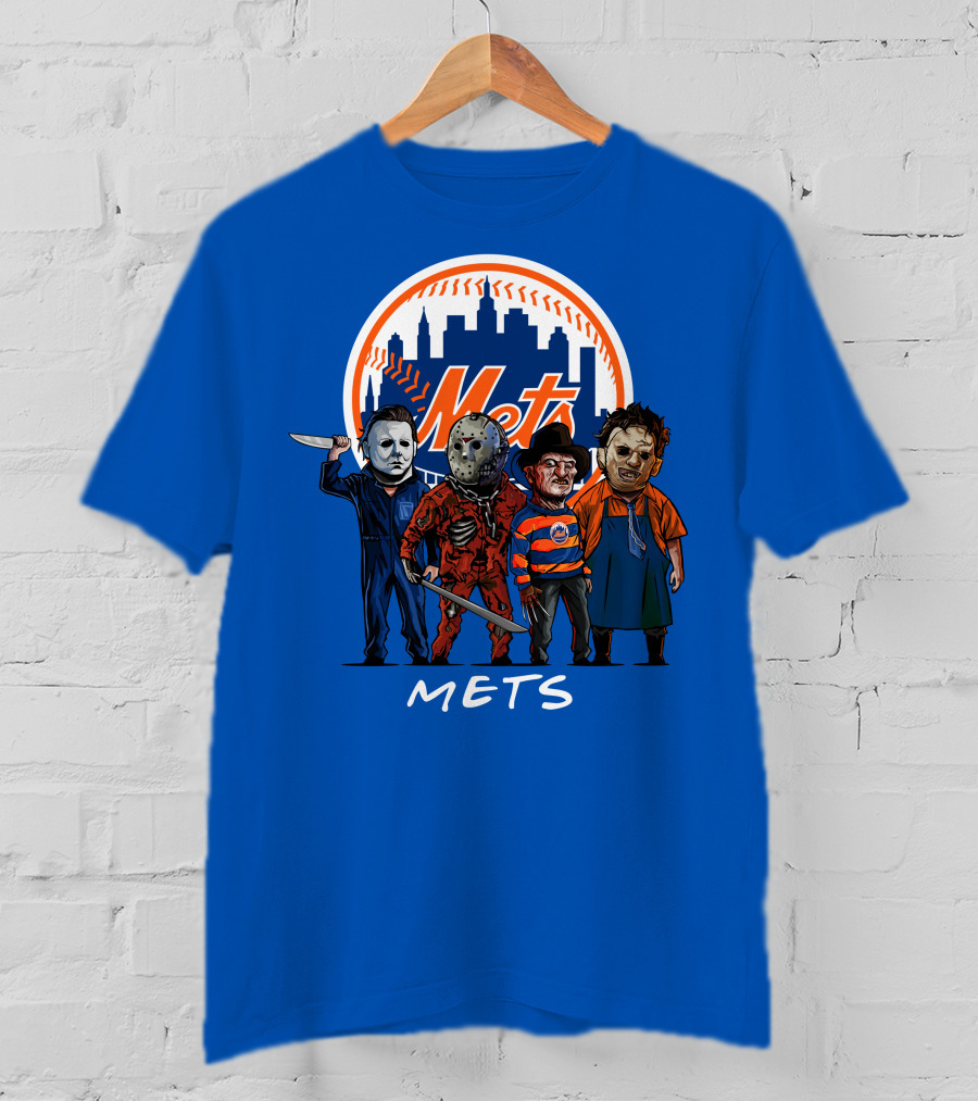 New York Mets Halloween The Slasher Squad Mets Team Characters T-Shirt