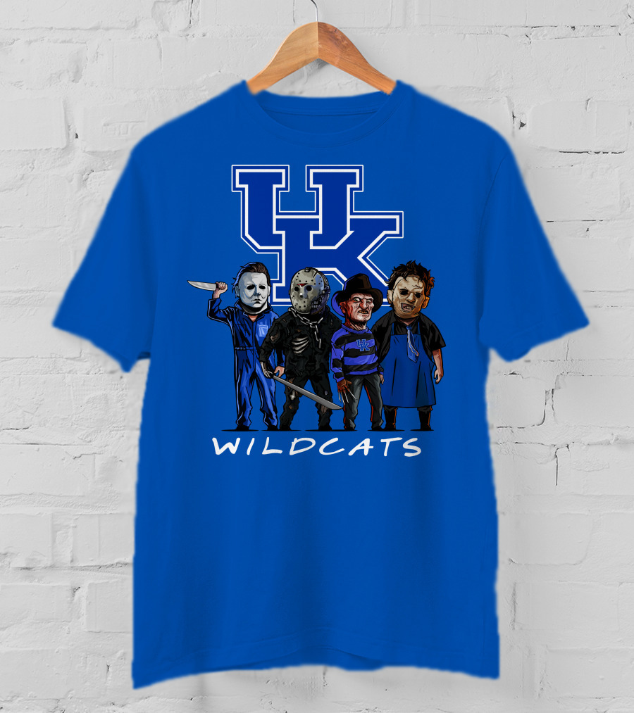 Kentucky Wildcats Halloween Horror Characters Team Up With Iconic Slashers T-Shirt