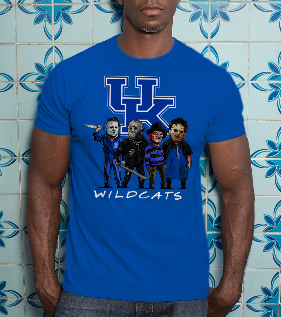 Kentucky Wildcats Halloween Horror Characters Team Up With Iconic Slashers T-Shirt