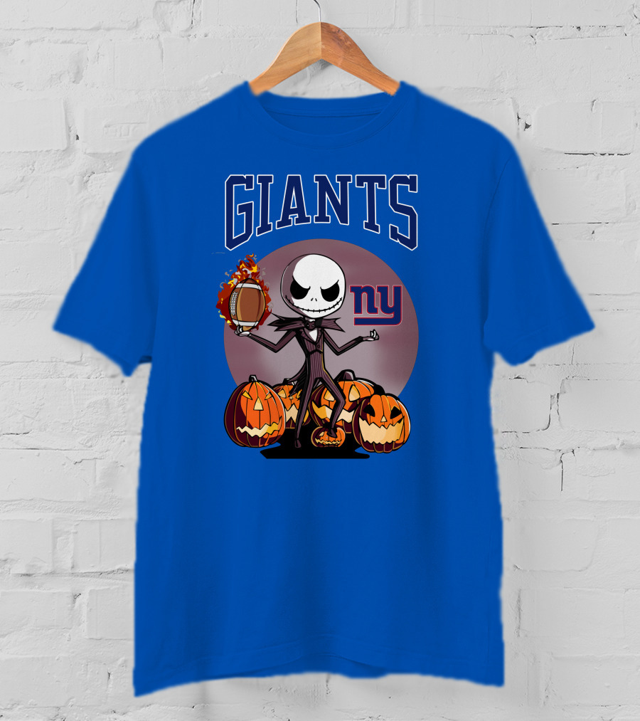 Giants NY Jack Skellington Pumpkin Halloween T-Shirt