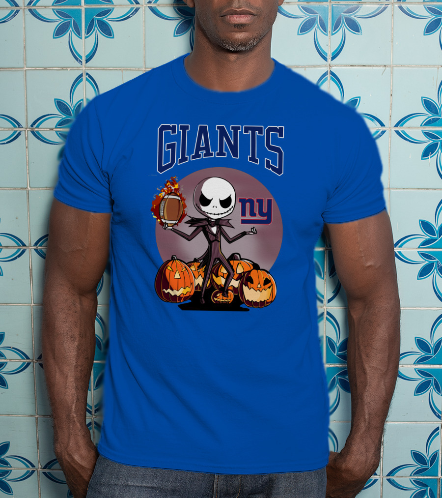 Giants NY Jack Skellington Pumpkin Halloween T-Shirt
