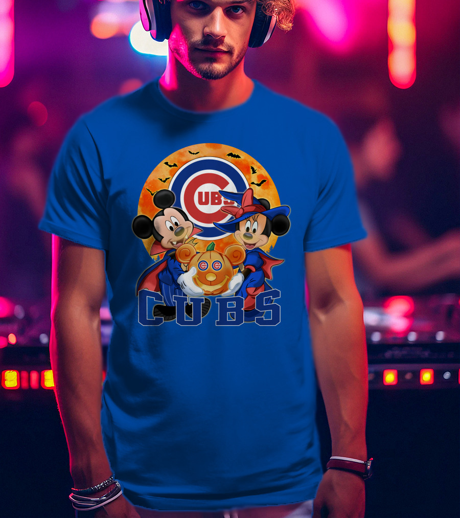 Chicago Cubs Mickey Mouse Minnie Mouse Halloween Pumpkin Magic T-Shirt