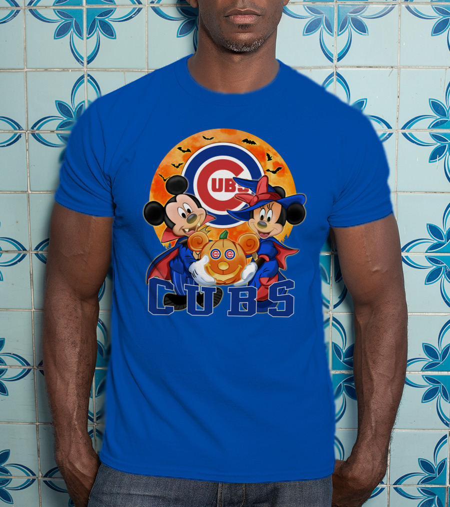Chicago Cubs Mickey Mouse Minnie Mouse Halloween Pumpkin Magic T-Shirt