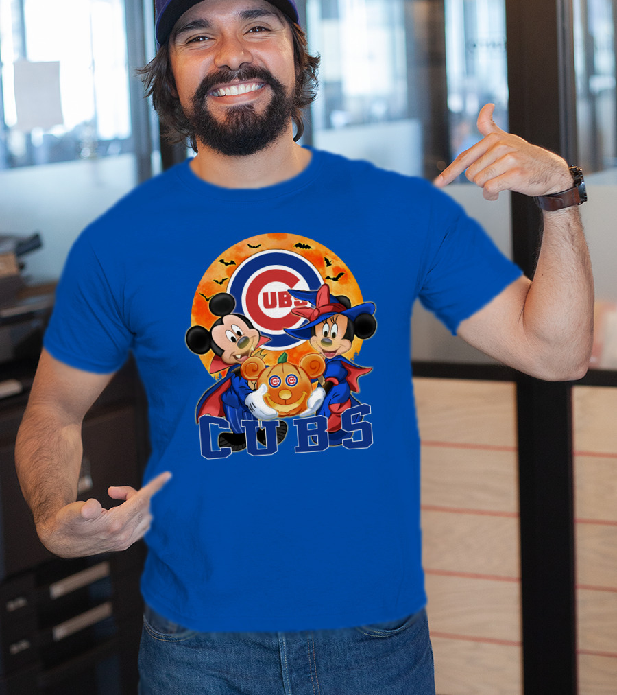 Chicago Cubs Mickey Mouse Minnie Mouse Halloween Pumpkin Magic T-Shirt