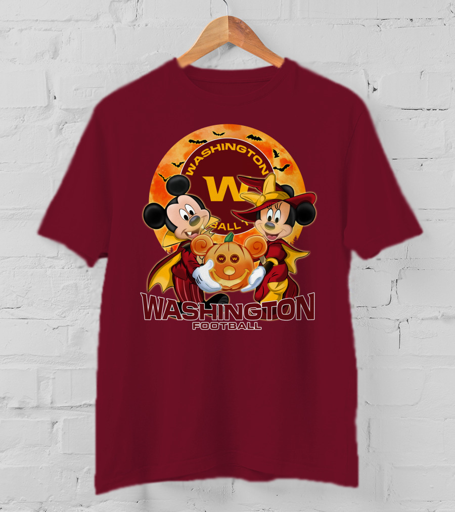 Washington Football Mickey Mouse Minnie Mouse Halloween T-Shirt