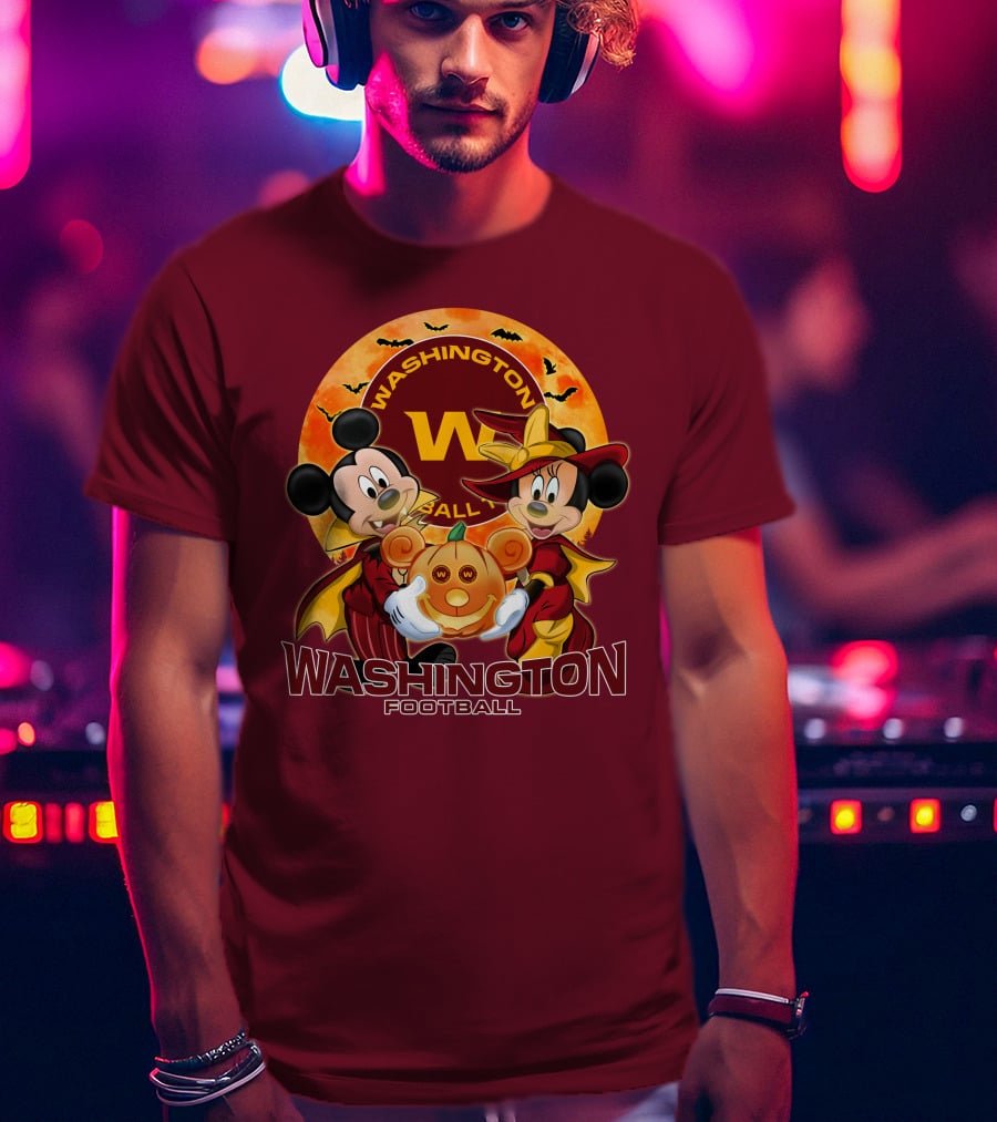 Washington Football Mickey Mouse Minnie Mouse Halloween T-Shirt
