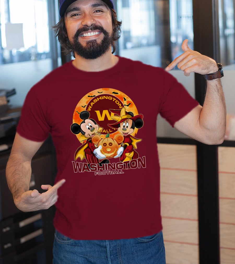 Washington Football Mickey Mouse Minnie Mouse Halloween T-Shirt