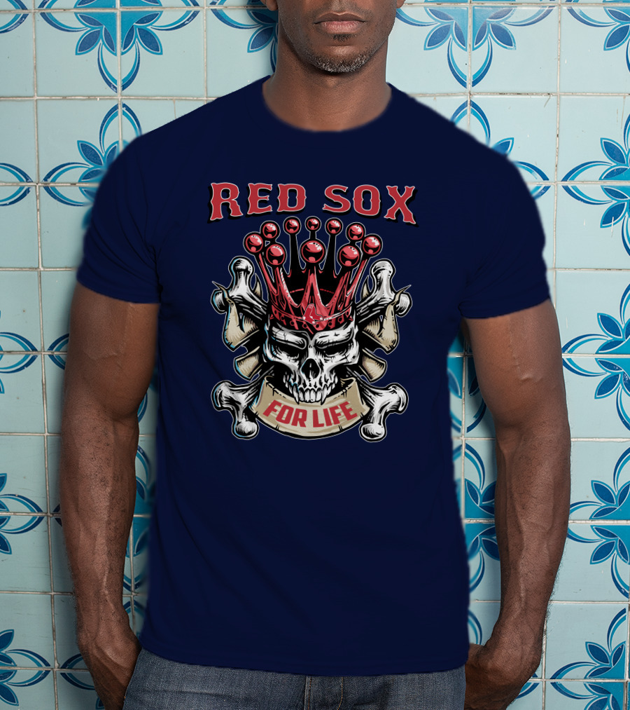 Red Sox Skull King For Life T-Shirt