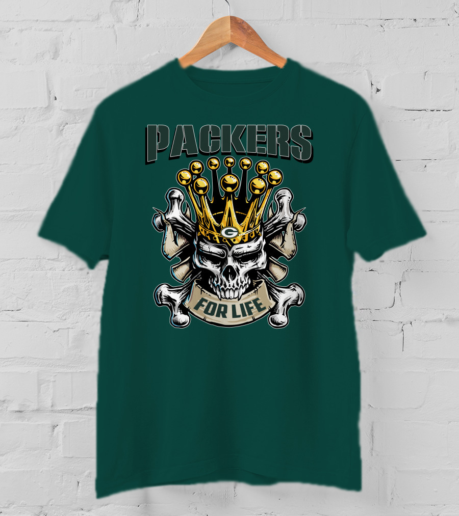 Packers Skull King Crown For Life T-Shirt