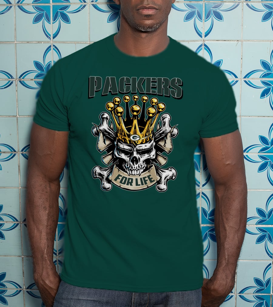 Packers Skull King Crown For Life T-Shirt