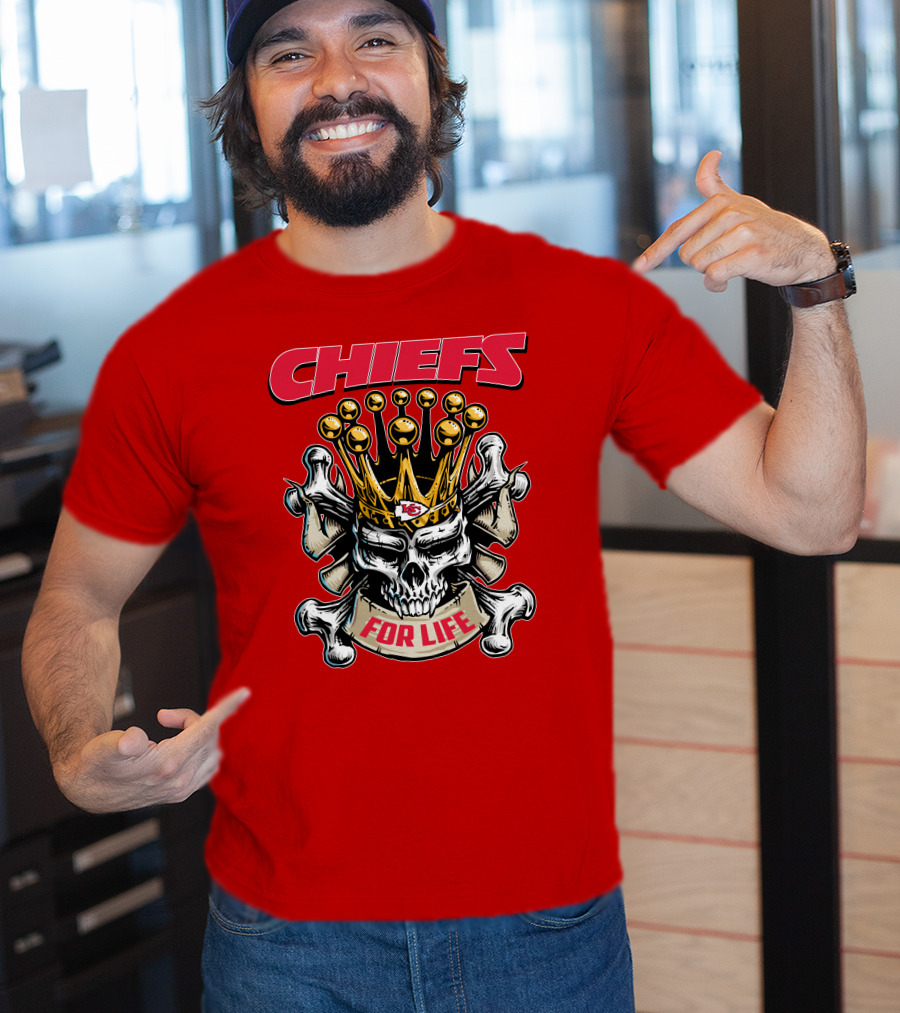 Chiefs Skull King Crown For Life T-Shirt