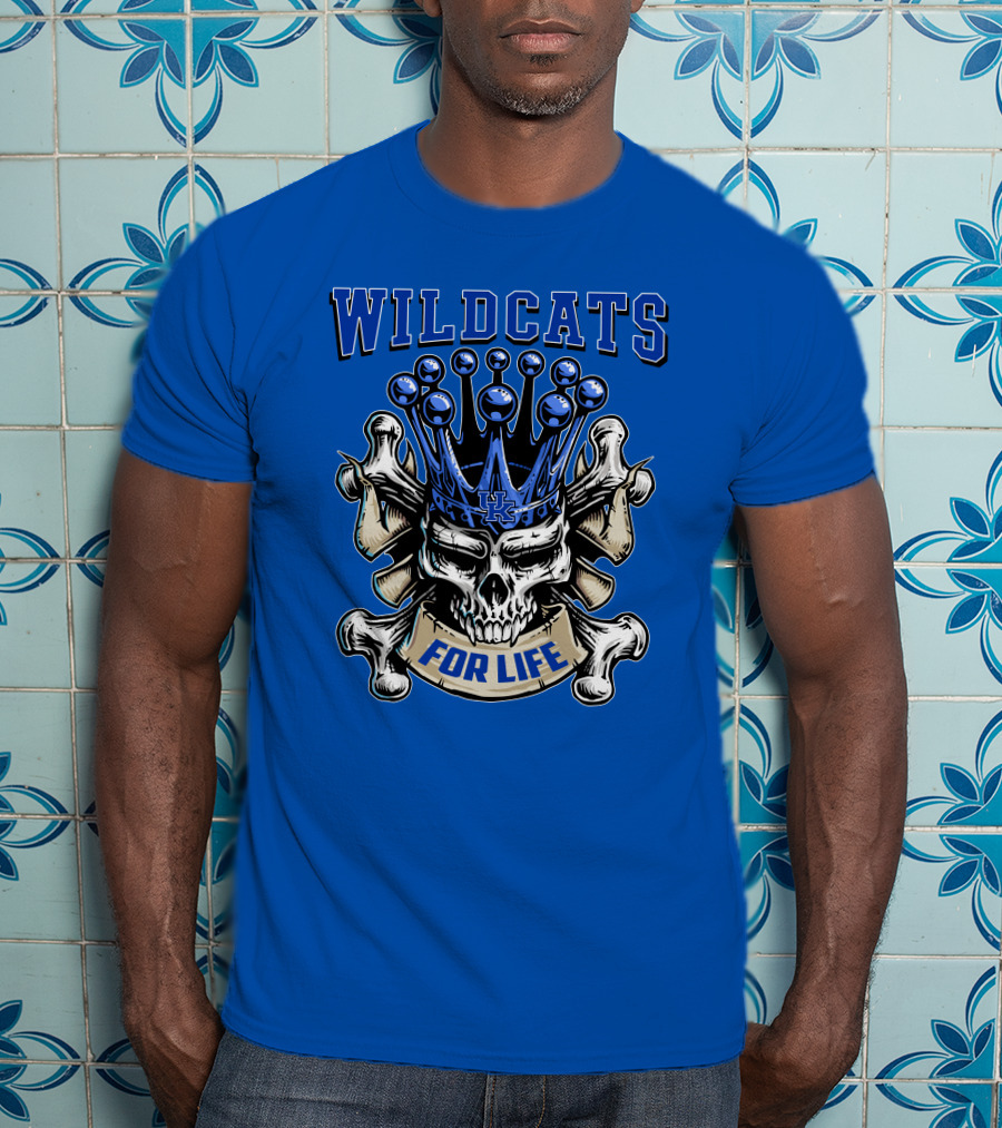 Wildcats For Life Skull King Kentucky Wildcats T-Shirt