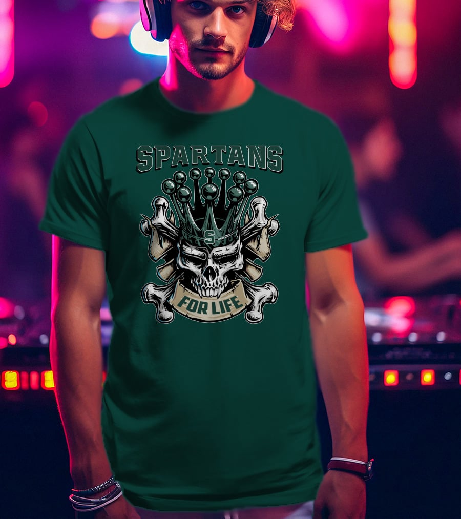 Spartans Skull King Michigan State For Life T-Shirt