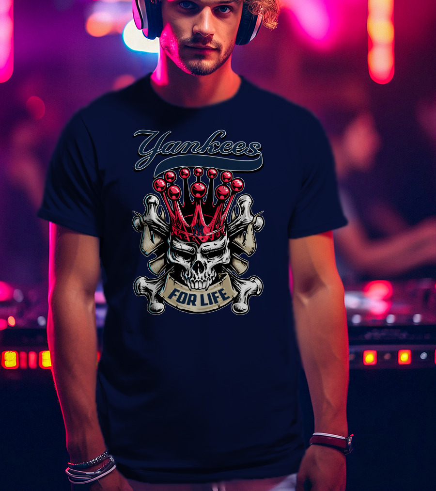 Yankees Skull King Crown For Life T-Shirt