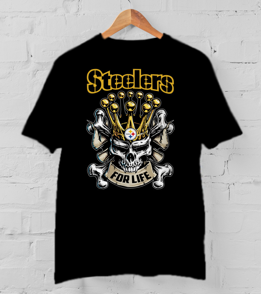 Steelers Skull King Crown For Life T-Shirt