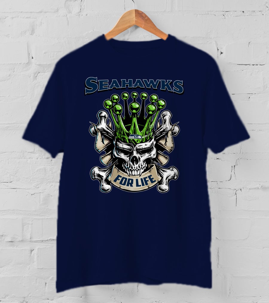 Skull King Seahawks For Life T-Shirt
