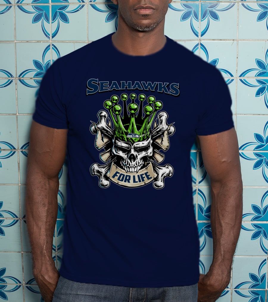 Skull King Seahawks For Life T-Shirt