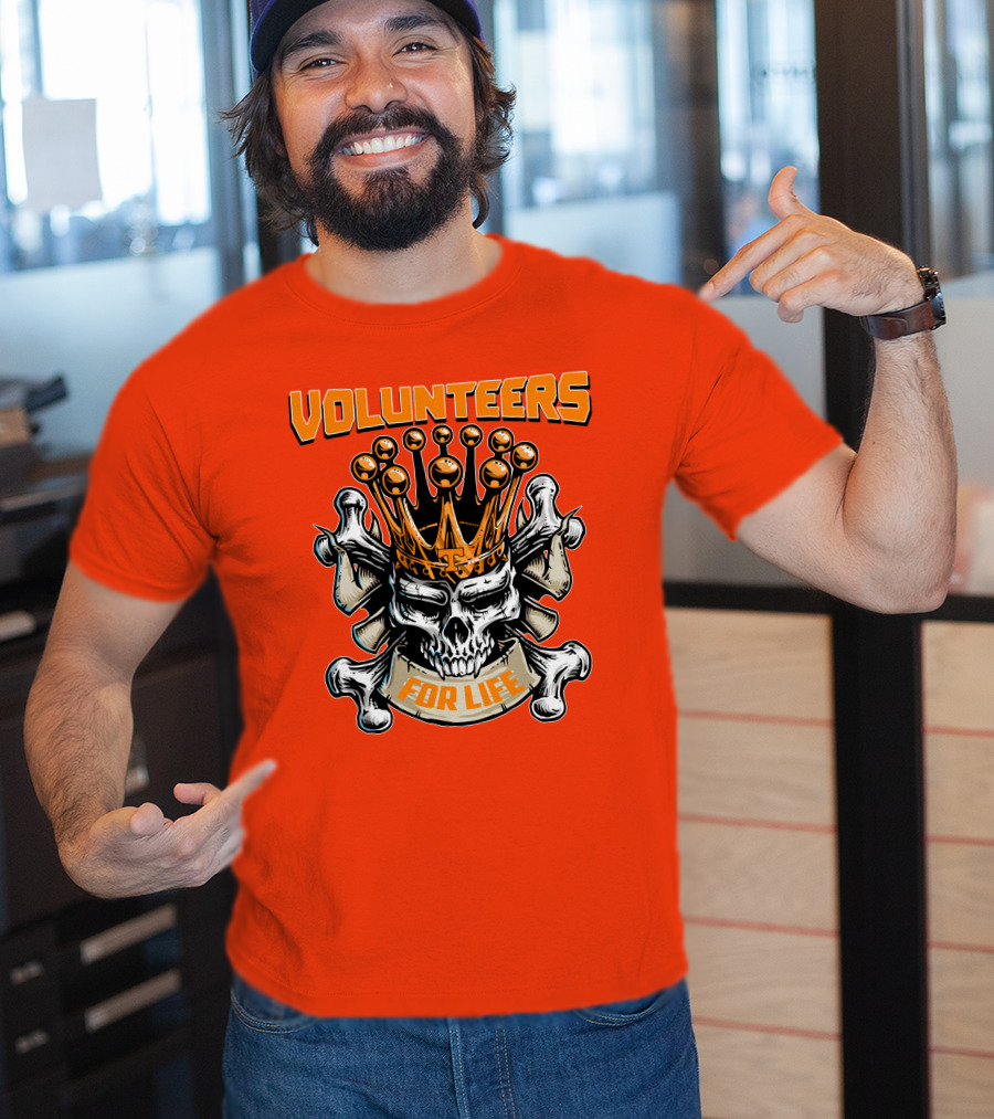 Volunteers Skull King Crown Tennessee For Life T-Shirt