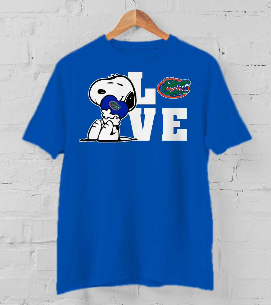 Snoopy Love Florida Gators Peanuts Team Fan Merchandise T-Shirt
