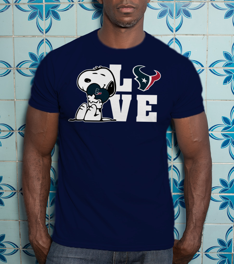 Snoopy Hugging Love Houston Texans T-Shirt