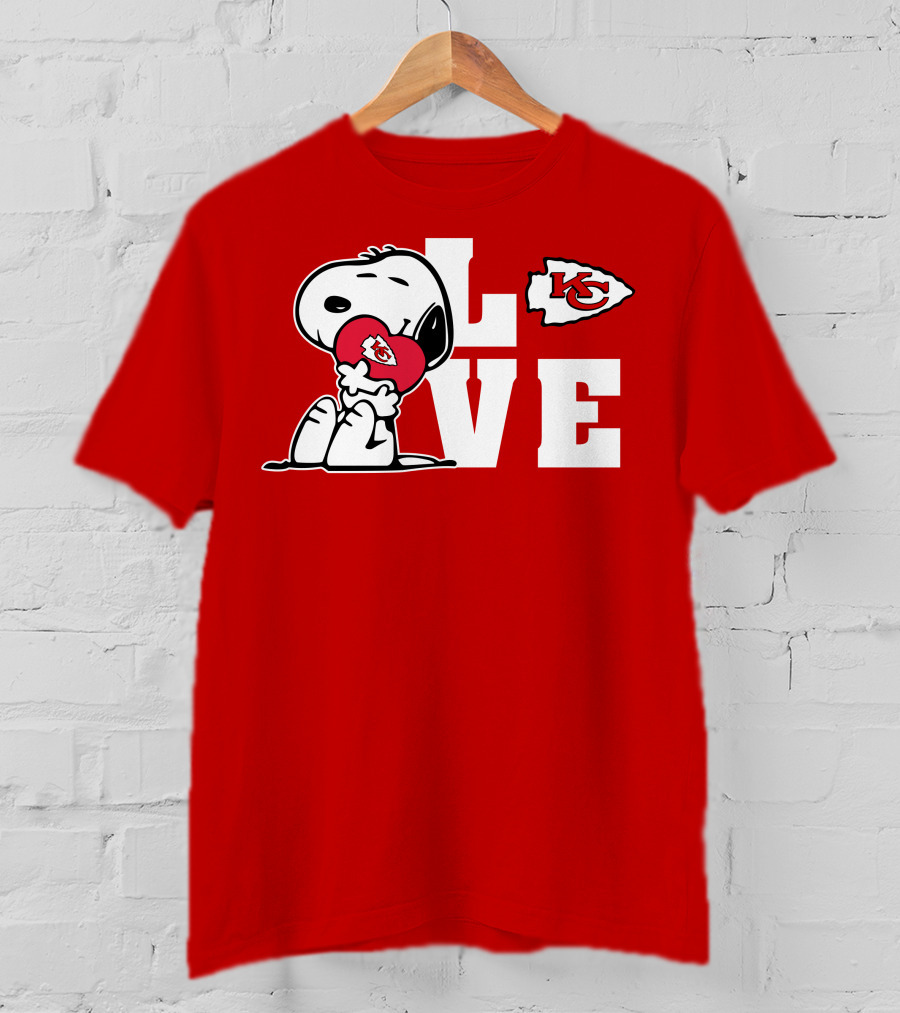 Snoopy Love Kc Kansas City Chiefs T-Shirt