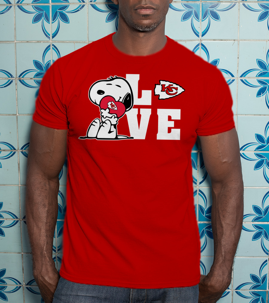 Snoopy Love Kc Kansas City Chiefs T-Shirt