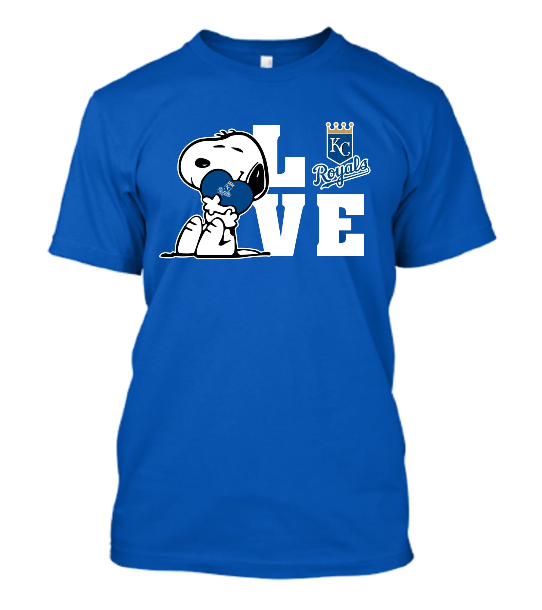 Snoopy Love Kc Royals With Heart T-Shirt