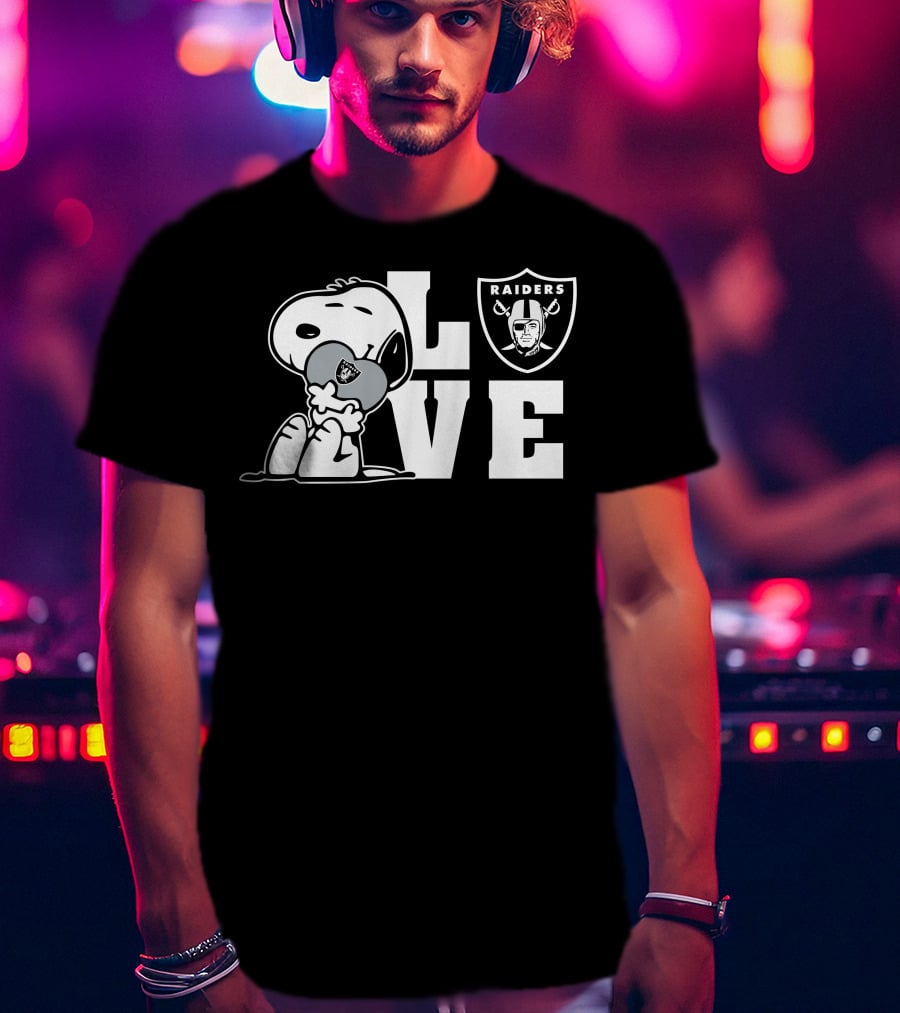 Snoopy Love With Las Vegas Raiders T-Shirt