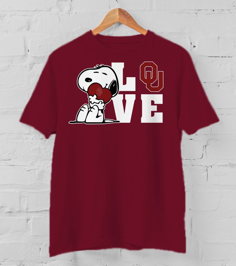 Snoopy Love Ou Oklahoma Sooners T-Shirt