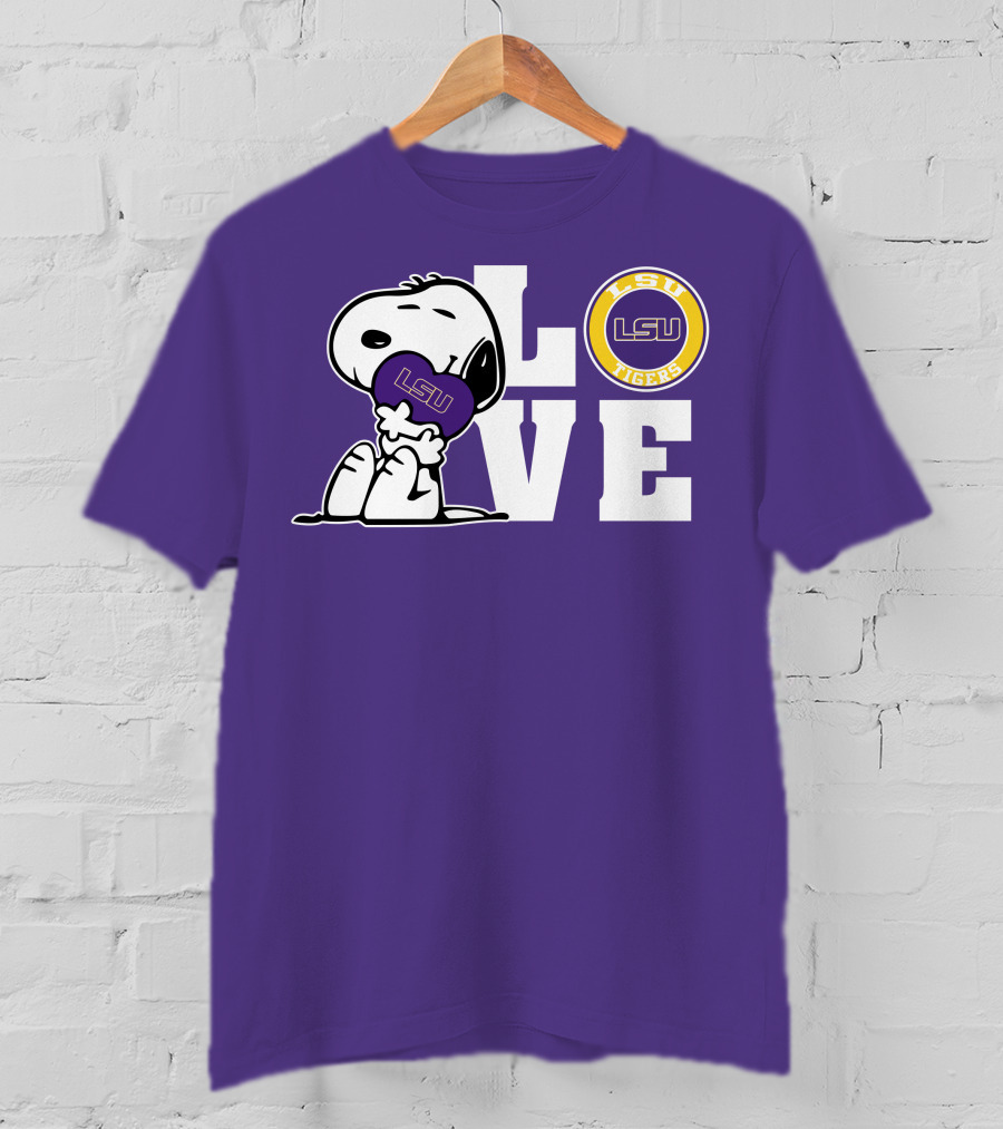 Snoopy Love LSU Tigers LSU T-Shirt
